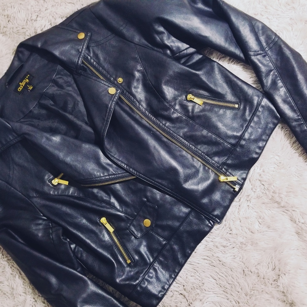 Faux Leather Motorcycle Jacket